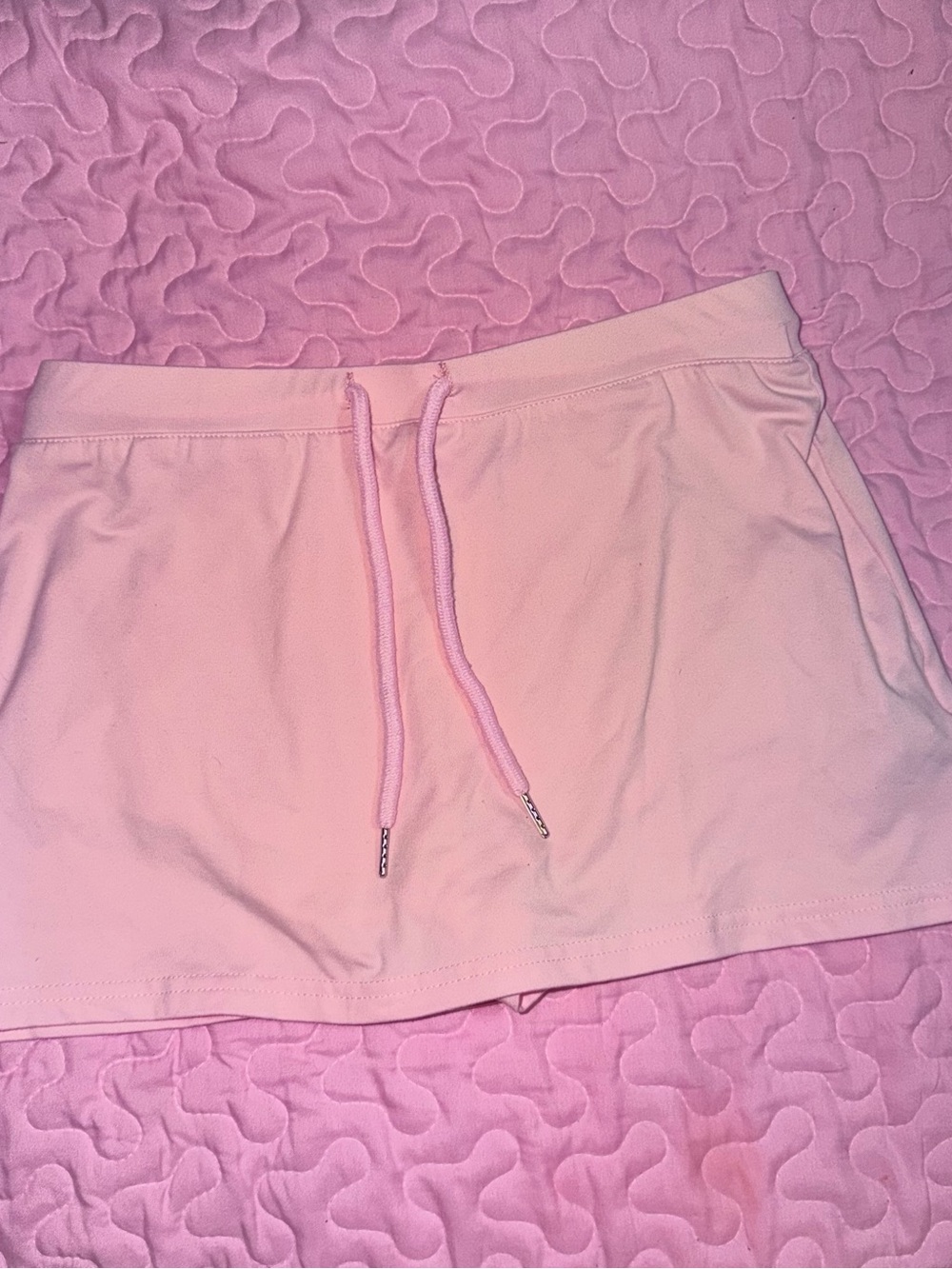 Pink Drawstring Mini Skirt